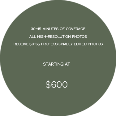 30-45 minutes of coverage  All high-resolution photos  Receive around 50-65 professionally edited photos <br> Starting at
