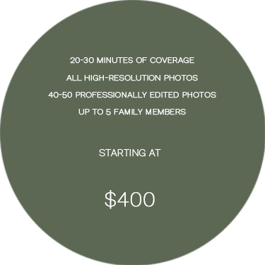 20-30 minutes of coverage  All high-resolution photos Around 40-50 professionally edited photos up to 5 family members<br>Starting at